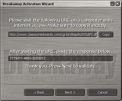 paste code from web browser into authorization field